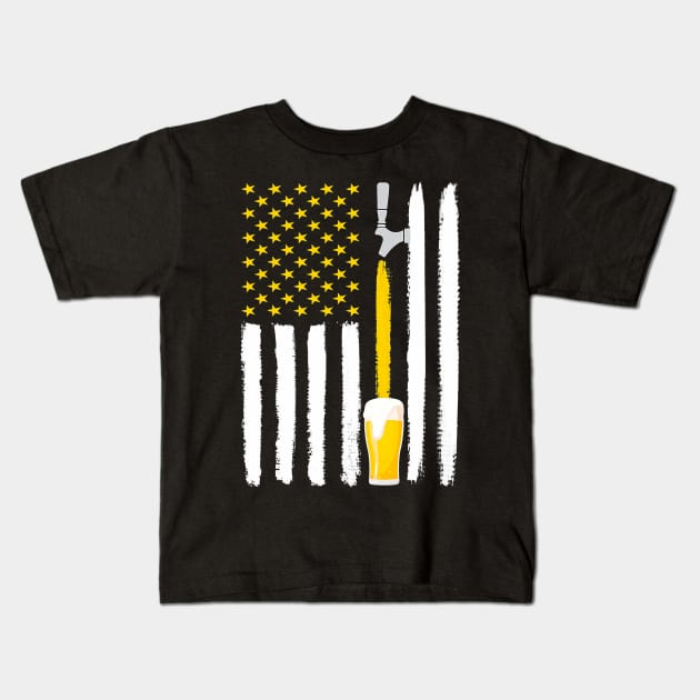 Craft beer lover i american flag i usa i th july Kids T-Shirt by Tianna Bahringer